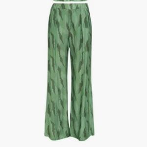 NWOT Multi Green Silk Blend Flow Anita Pants from Vix by Paula Hermanny
